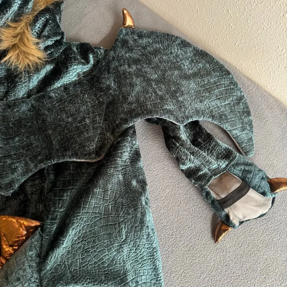 FAO Schwartz Dragon Costume Kids 3T Blue‎ Green Fantasy Theater Halloween
